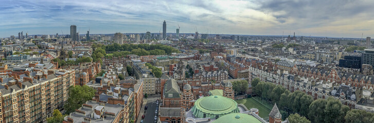 Beautiful panoramic aerial view of London buildings