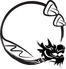 Dragon boat Ink painting design icon