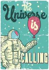 T-shirt or poster design with illustrated turtle on the rocket