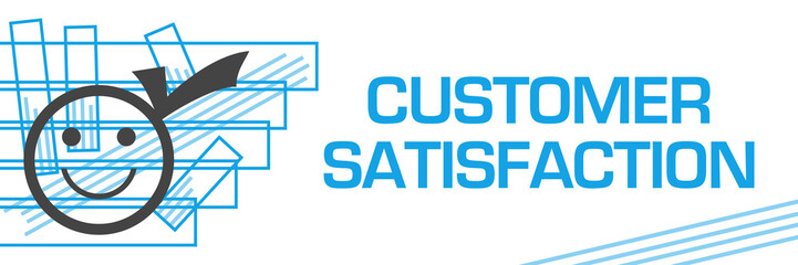 Customer Satisfaction Blue Strokes Symbol Horizontal 