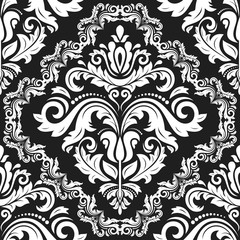 Classic seamless pattern. Traditional orient black and white ornament. Classic vintage background