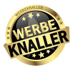 Button with banner Werbeknaller