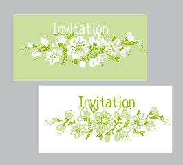 spring floral card vector illustration.