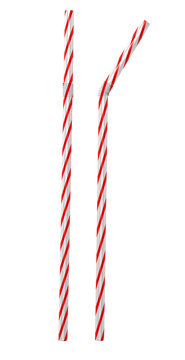 3D Illustration Of  Striped Cocktail straws