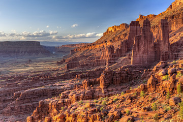 Late Afternoon Sun on Fisher Towers