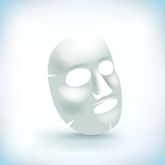 realistic white facial cosmetic mask. Vector illustration