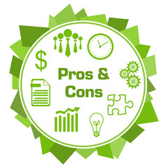 Pros And Cons Green Random Shapes Circular Symbols 