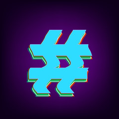 Hashtag sign. Vector illustration.