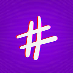 Hashtag sign. Vector illustration.