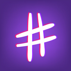 Hashtag sign. Vector illustration.