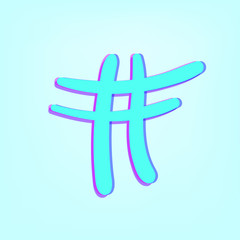 Hashtag sign. Vector illustration.