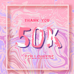 50K Followers thank you banner. Vector illustration.