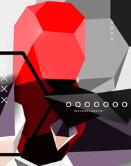 Fototapeta premium Color 3d geometric composition poster