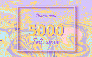 5000 Followers thank you banner. Vector illustration.