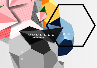 Fototapeta premium Color 3d geometric composition poster
