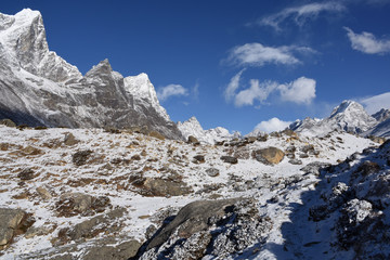 EBC Trek close to Dingboche after snowfall, Nepal