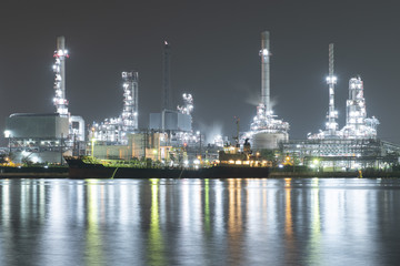 Oil refinery climate change concept.