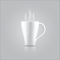 White cup vector with smoke