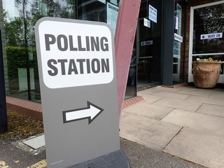 Polling Station Sign at St. Andrew's Church, Chorleywood