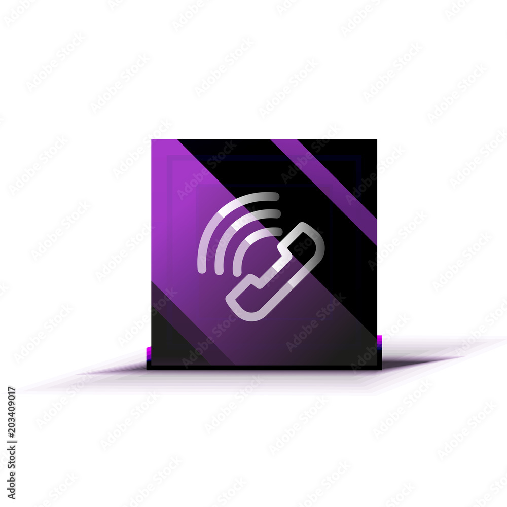 Wall mural vector phone support web button