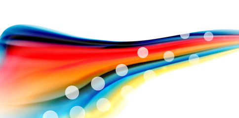 Vector flowing liqiud colors isolated on white, wave abstract background