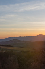 sunset in toscana
