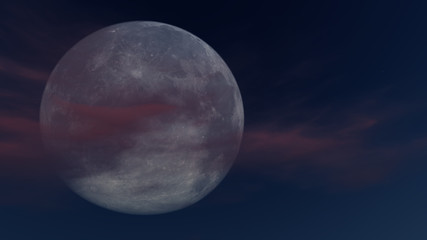 3d rendering night moon illustration