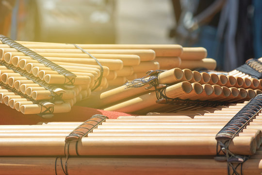 Several Native American Hispanic ethnic wind flutes Pan.