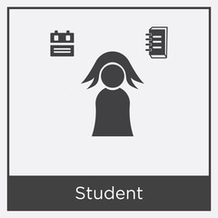 Student icon isolated on white background