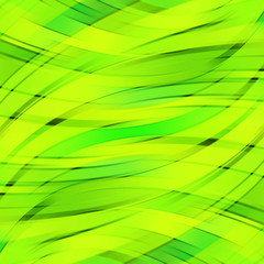 Colorful smooth light lines background. Yellow, green colors. Vector illustration.