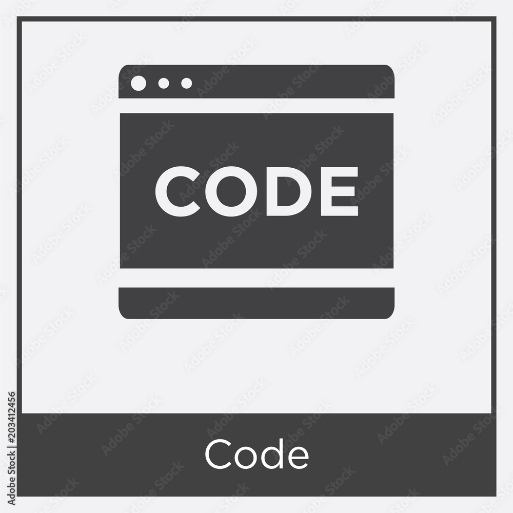 Poster code icon isolated on white background