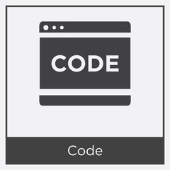 Code icon isolated on white background