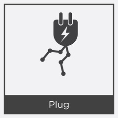 Plug icon isolated on white background