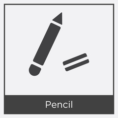 Pencil icon isolated on white background
