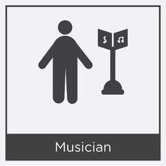 Musician icon isolated on white background