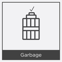 Garbage icon isolated on white background