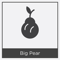 Big Pear icon isolated on white background