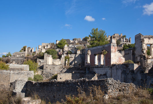 Abandoned village of Kayakoy in Turkey