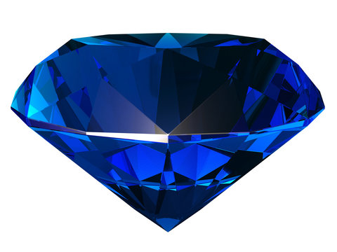 Sapphire side view 3D illustration