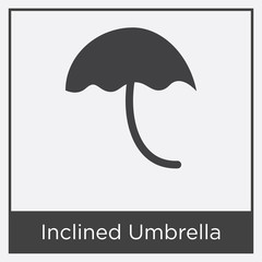 Inclined Umbrella icon isolated on white background
