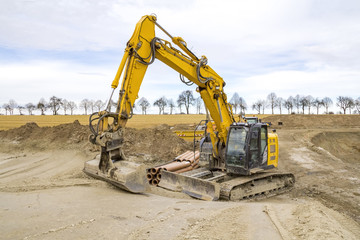 Fototapeta na wymiar excavator at a construction site