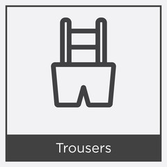 Trousers icon isolated on white background
