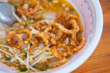 Noodle soup with pork balls, Thai Food