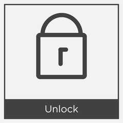 Obraz premium Unlock icon isolated on white background