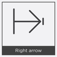 Right arrow icon isolated on white background
