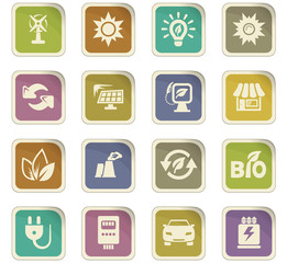 Alternative energy icons set