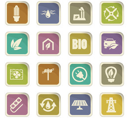 Alternative energy icons set