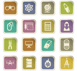 Courses school icons set