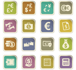 Currency exchange icons set