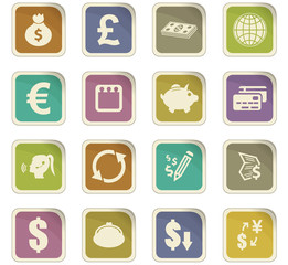 Currency exchange icons set